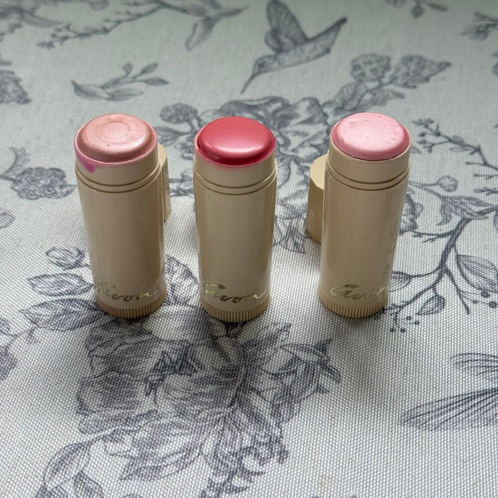 Avon Vintage 80s Cream Blush Stick Lot 3 New .25oz